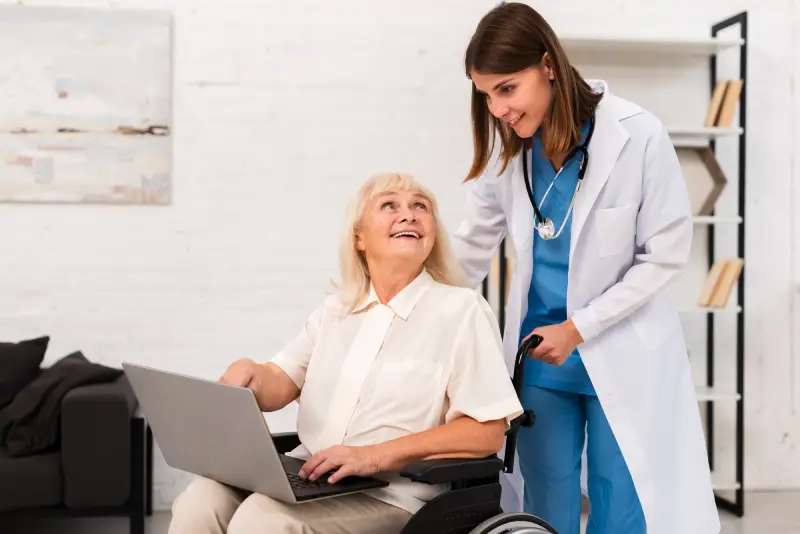 Elderly woman caregiver assistance Elderly woman caregiver assistance